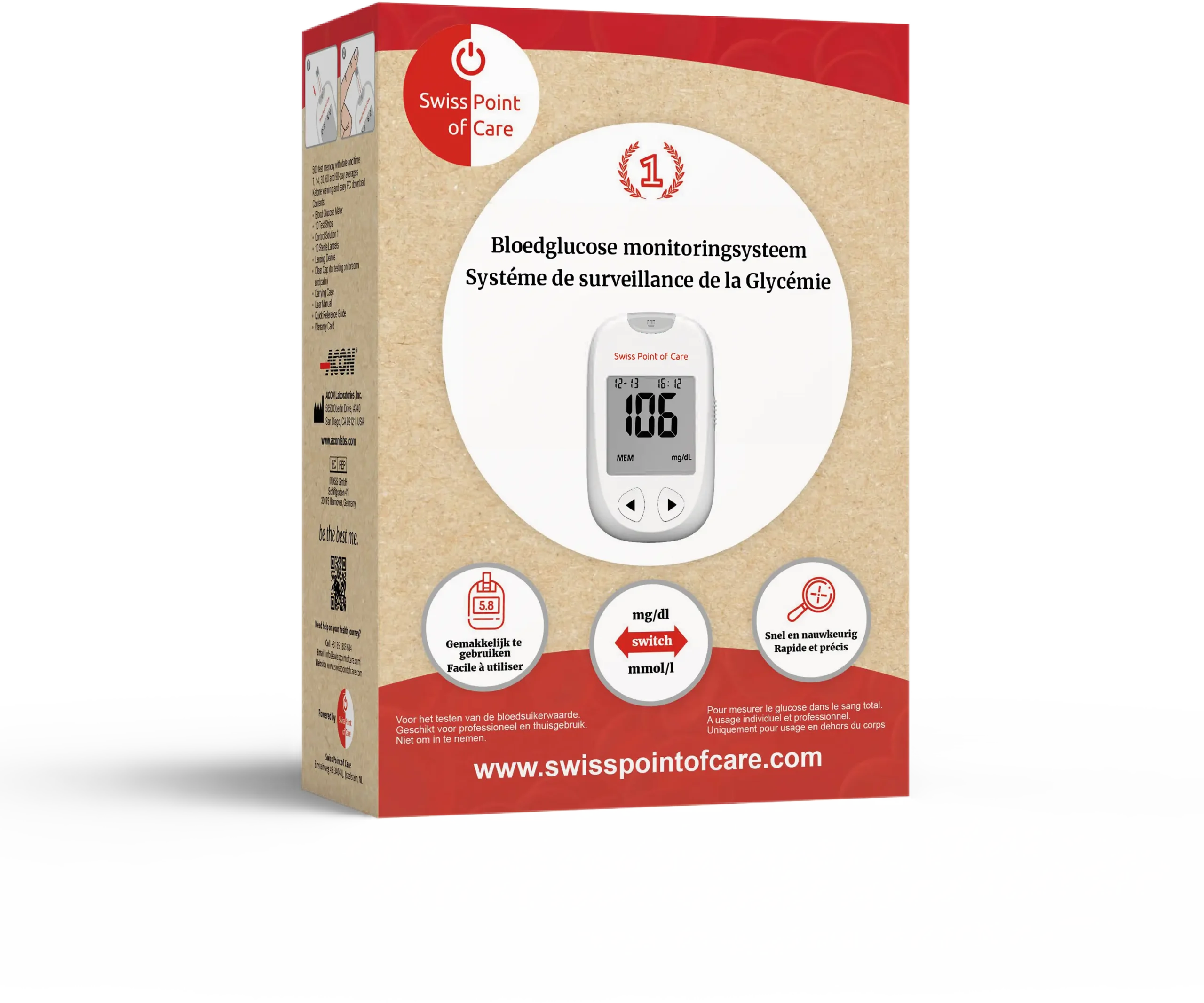 Swiss Point of Care Glucosemeter Starterspakket
